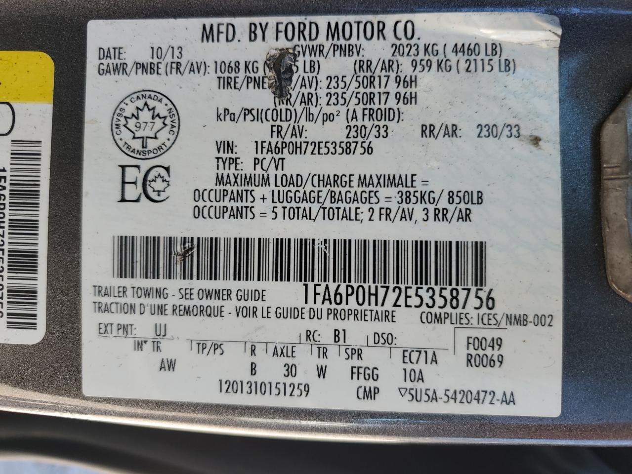 2014 FORD FUSION