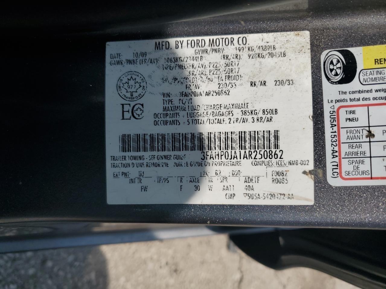 2010 FORD FUSION