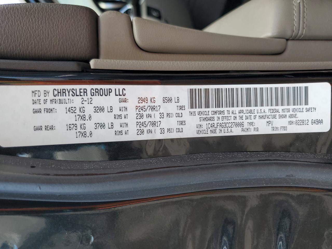 2012 JEEP Grand Cherokee
