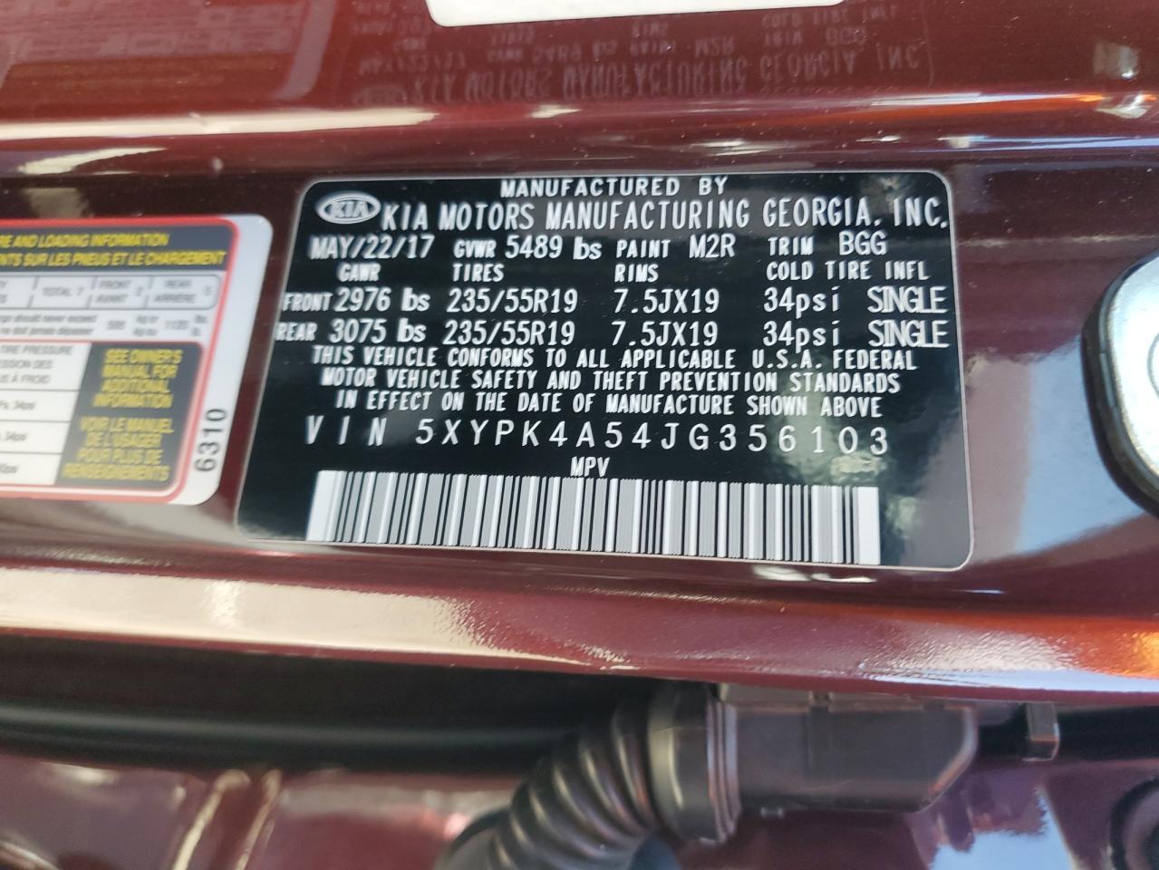 2018 KIA SORENTO