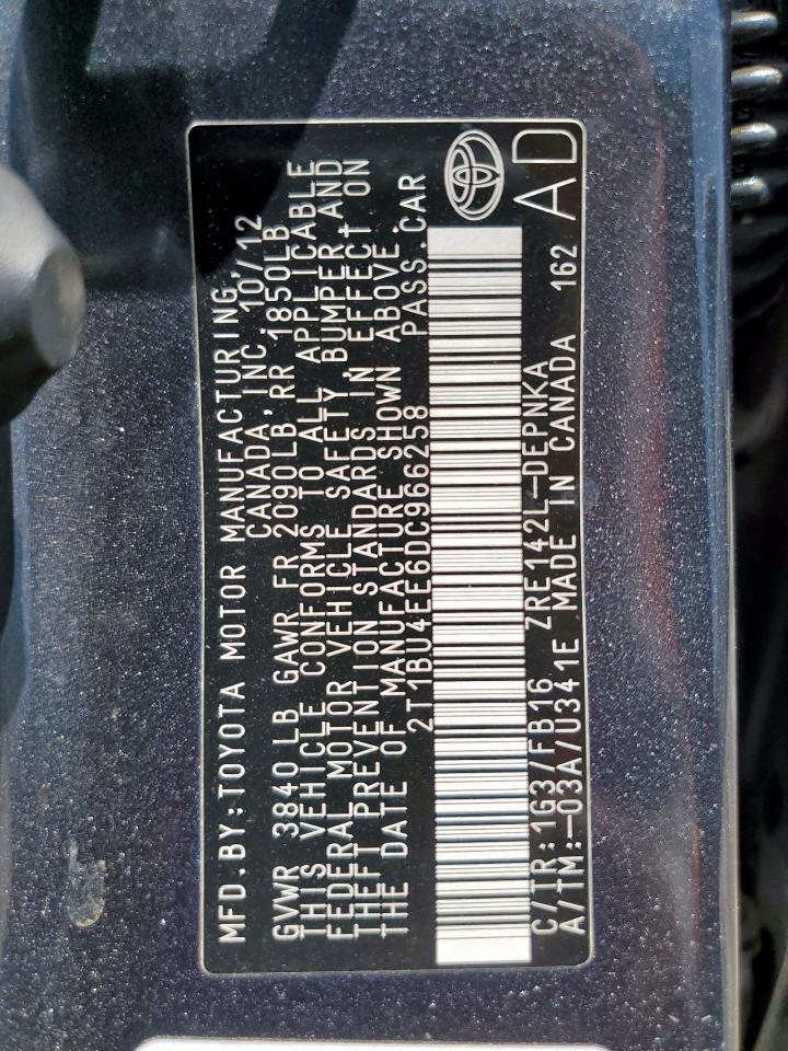 2013 TOYOTA COROLLA