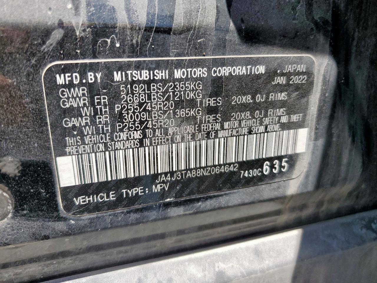 2022 MITSUBISHI outlander