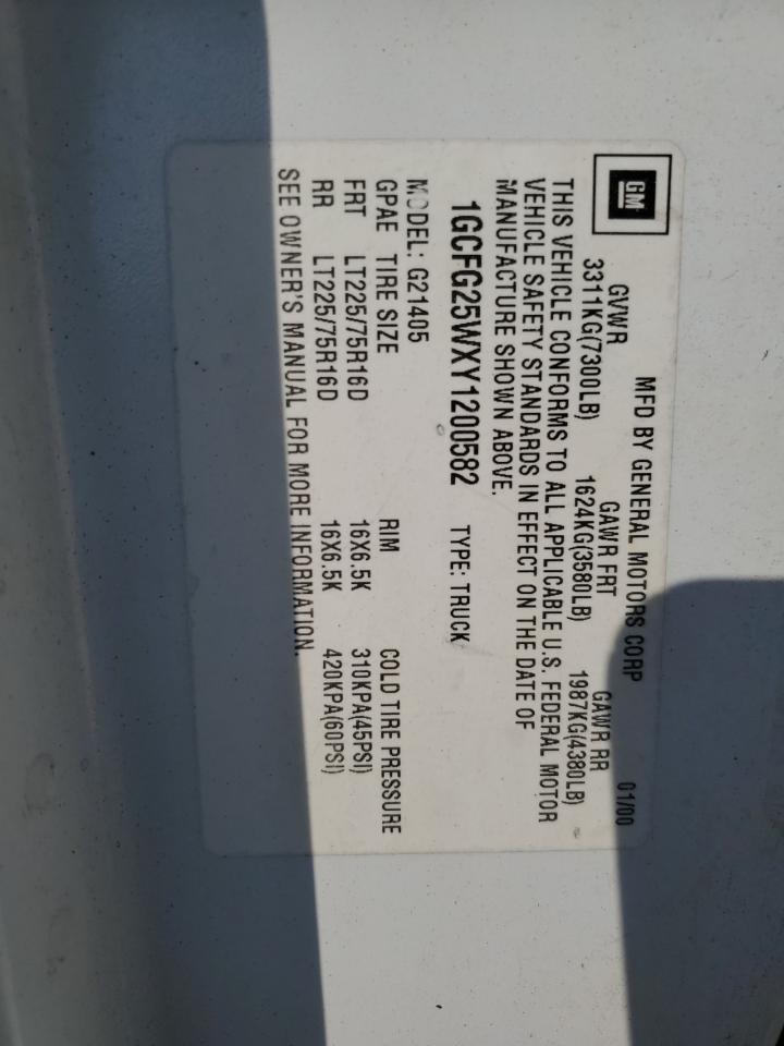 2000 CHEVROLET EXPRESS 2500