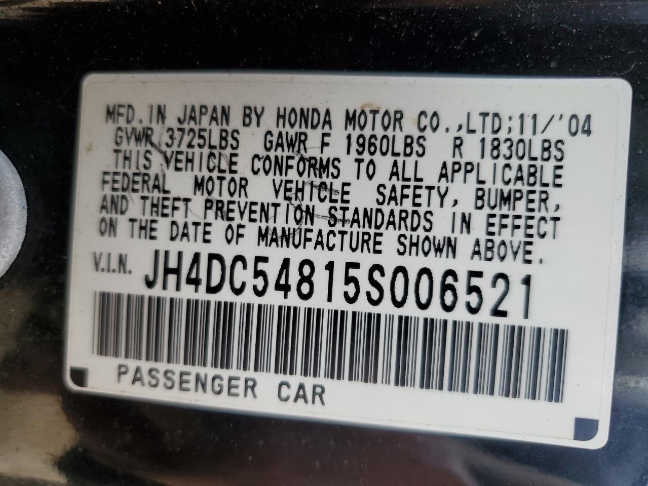2005 ACURA RSX