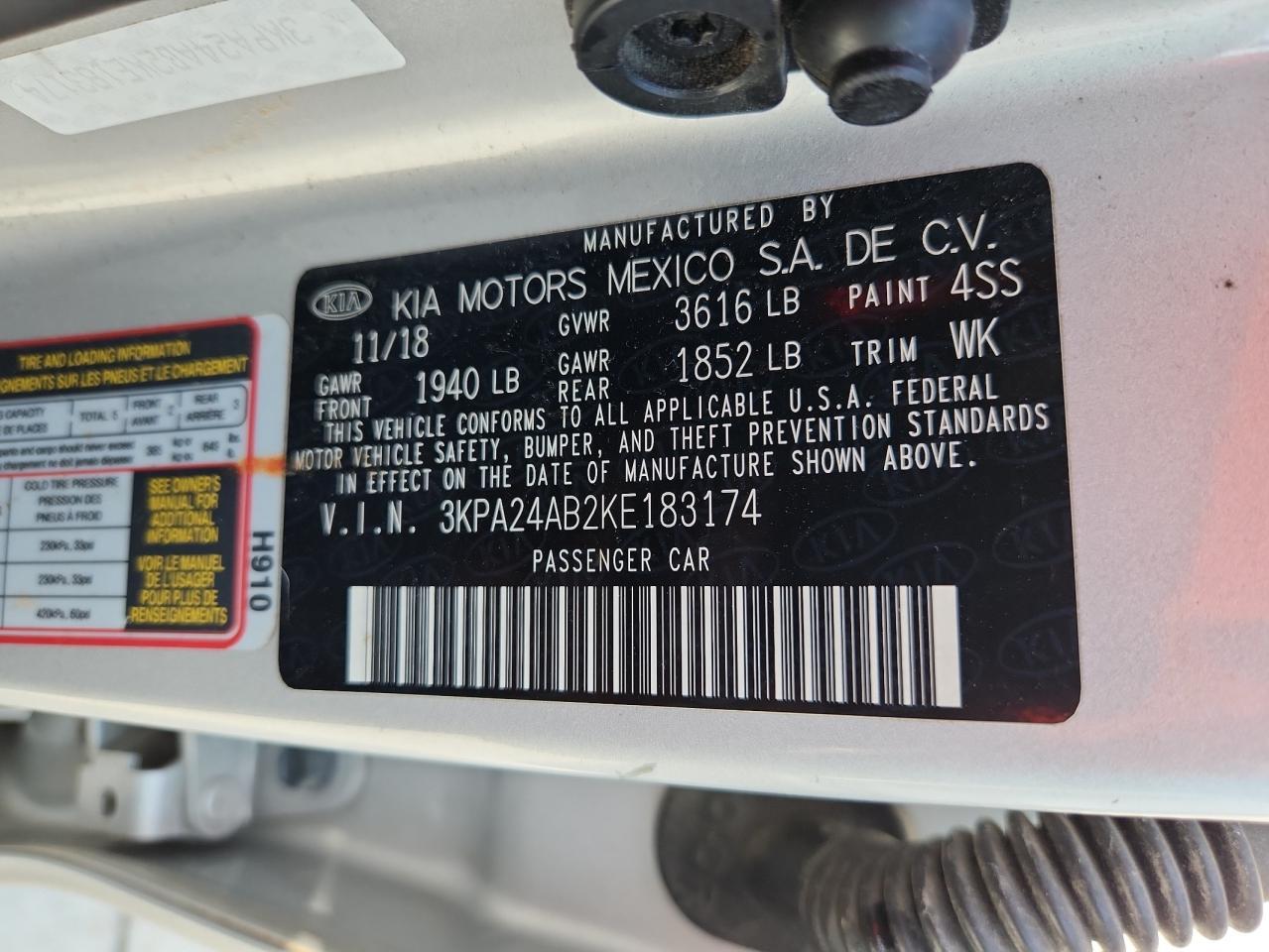 2019 KIA RIO