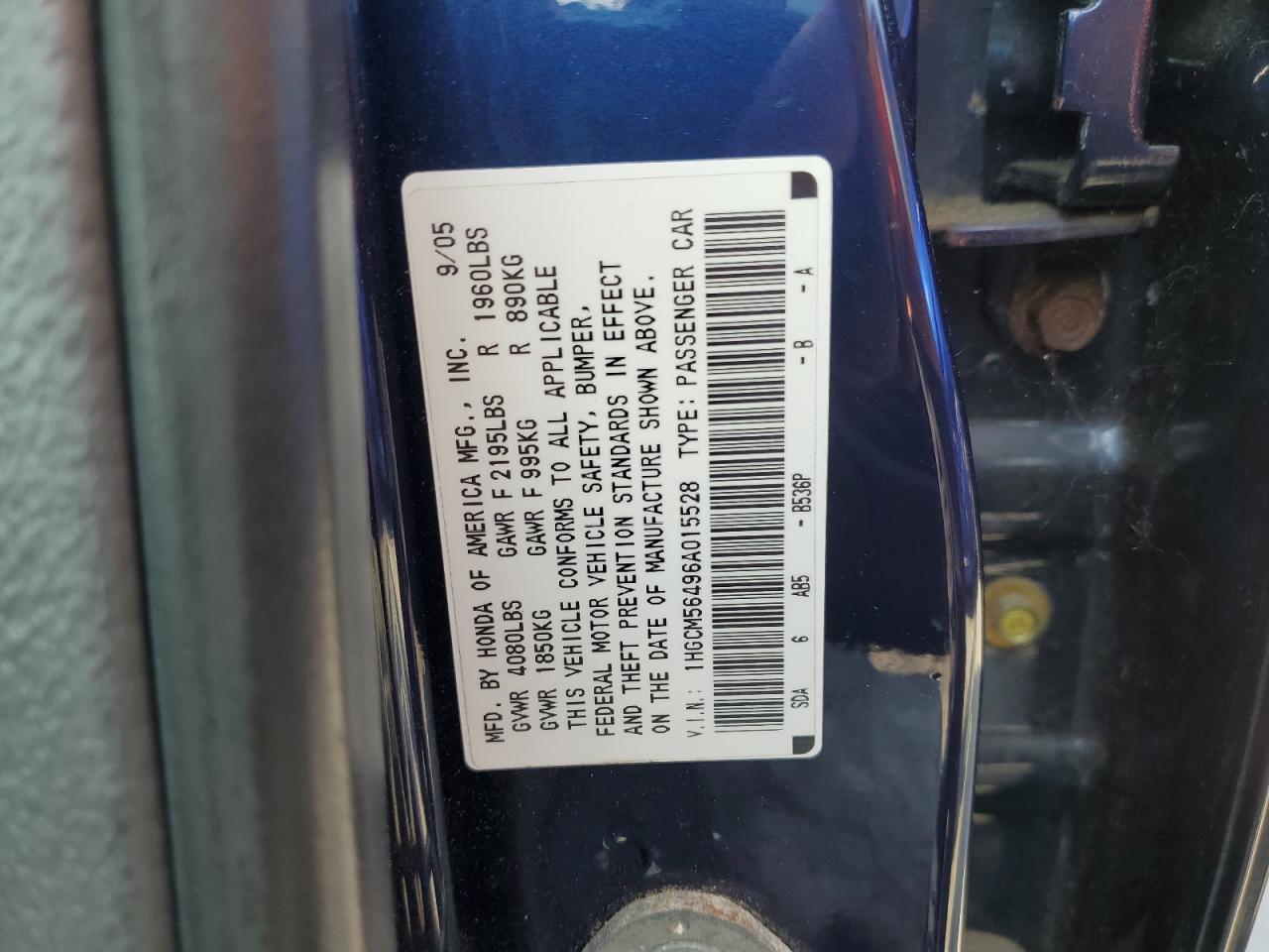2006 HONDA ACCORD