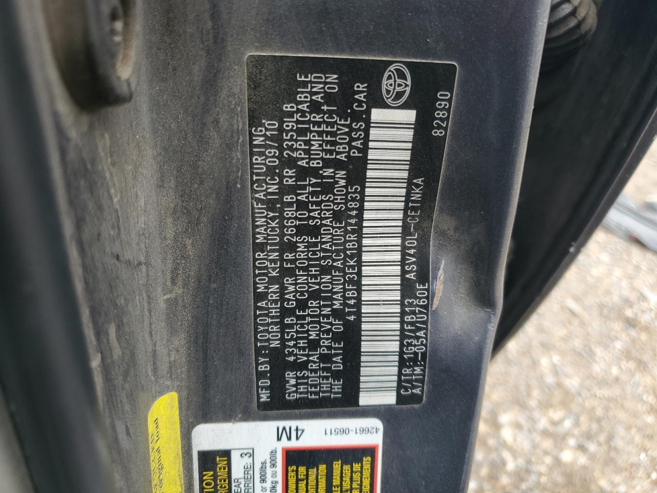 2011 TOYOTA CAMRY
