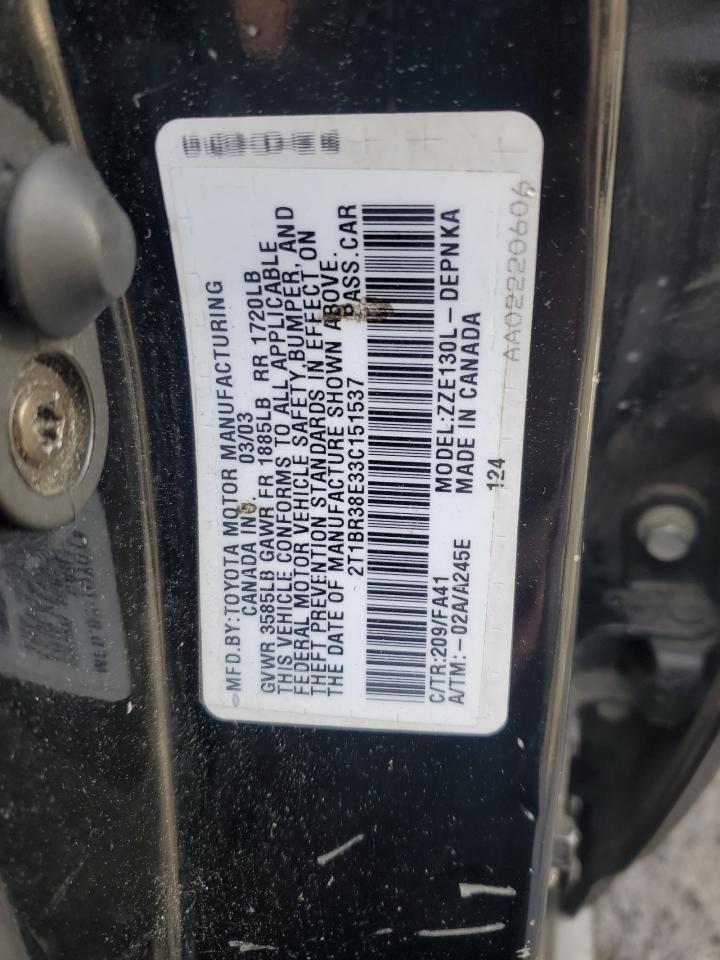 2003 TOYOTA COROLLA