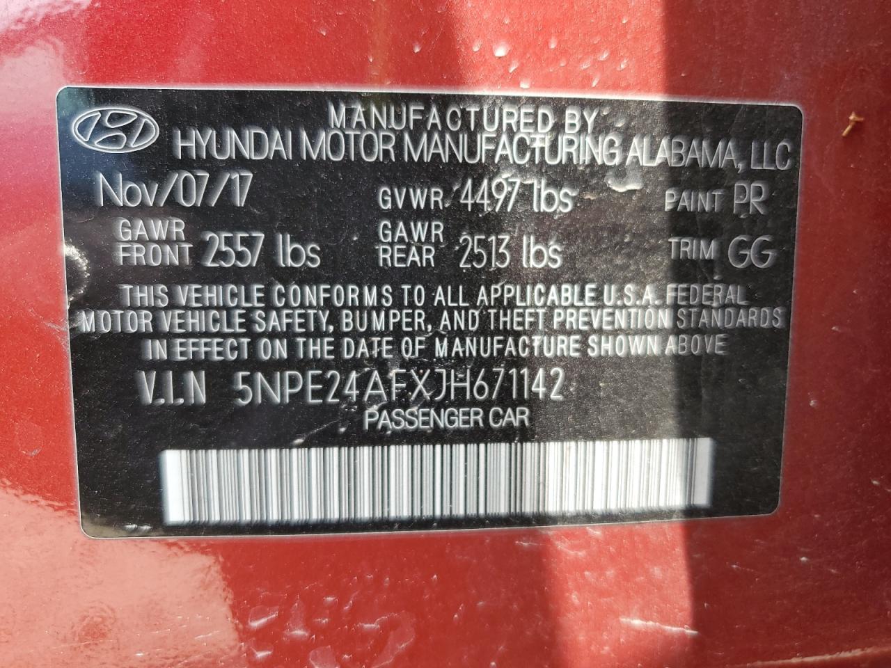 2018 HYUNDAI SONATA
