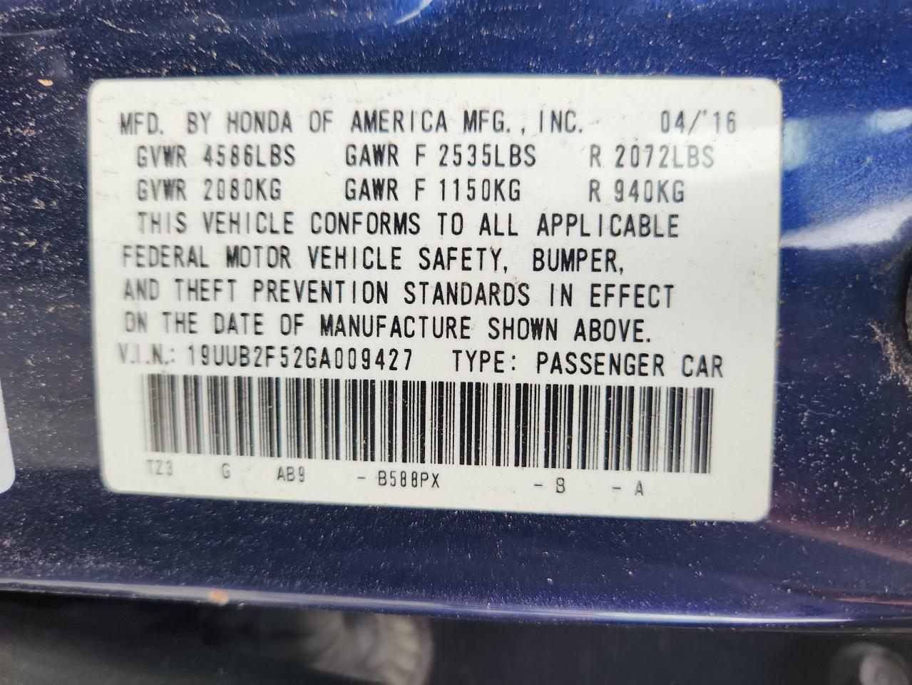 2016 ACURA TLX