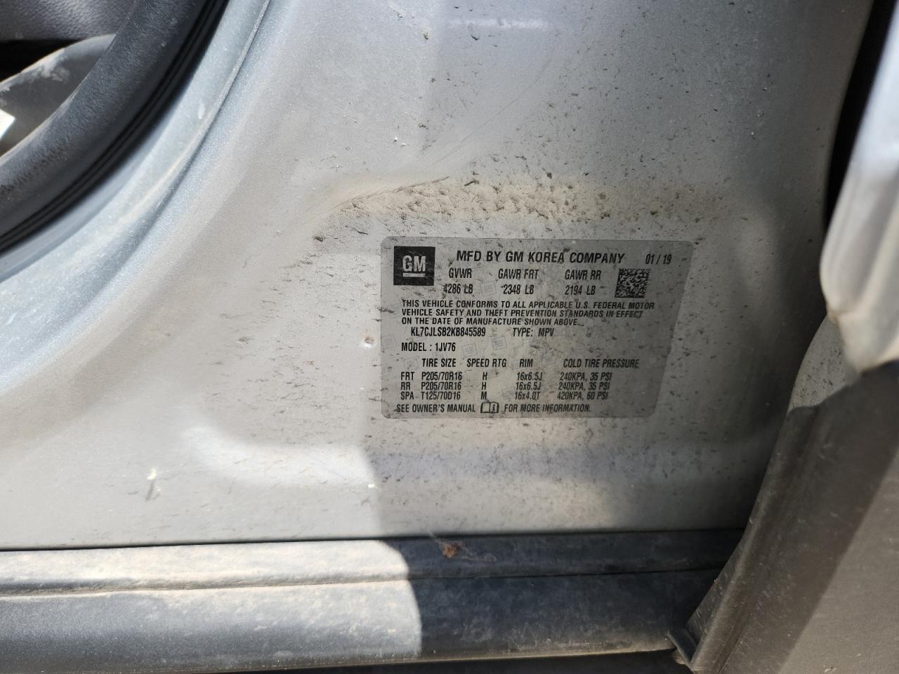 2019 CHEVROLET TRAX