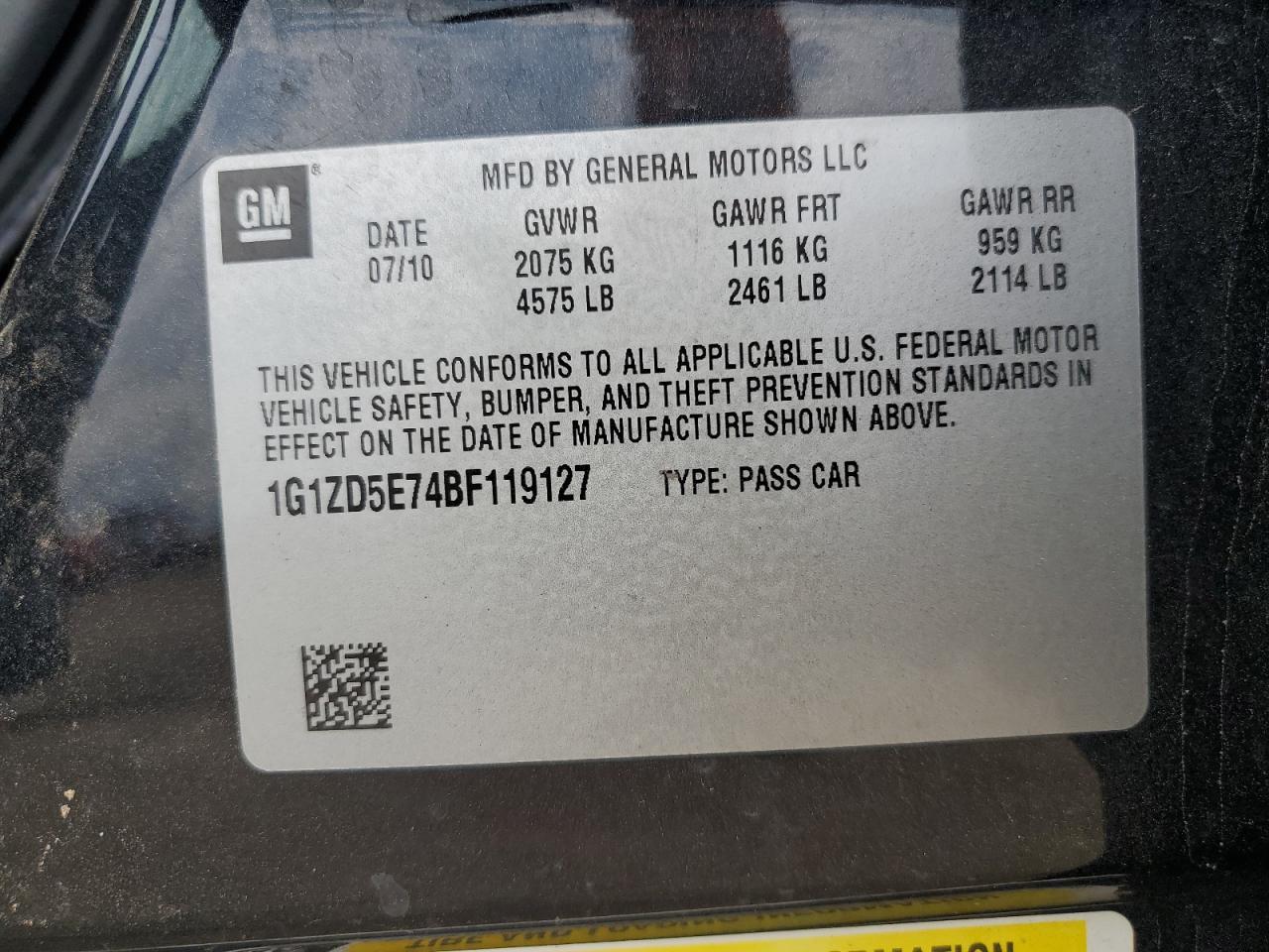 2011 CHEVROLET MALIBU
