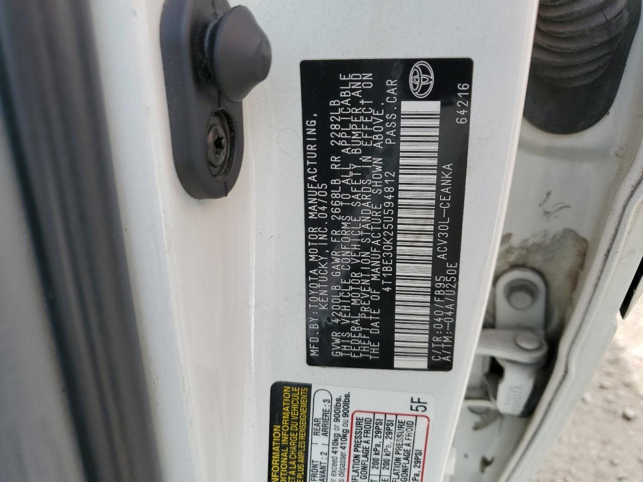 2005 TOYOTA CAMRY