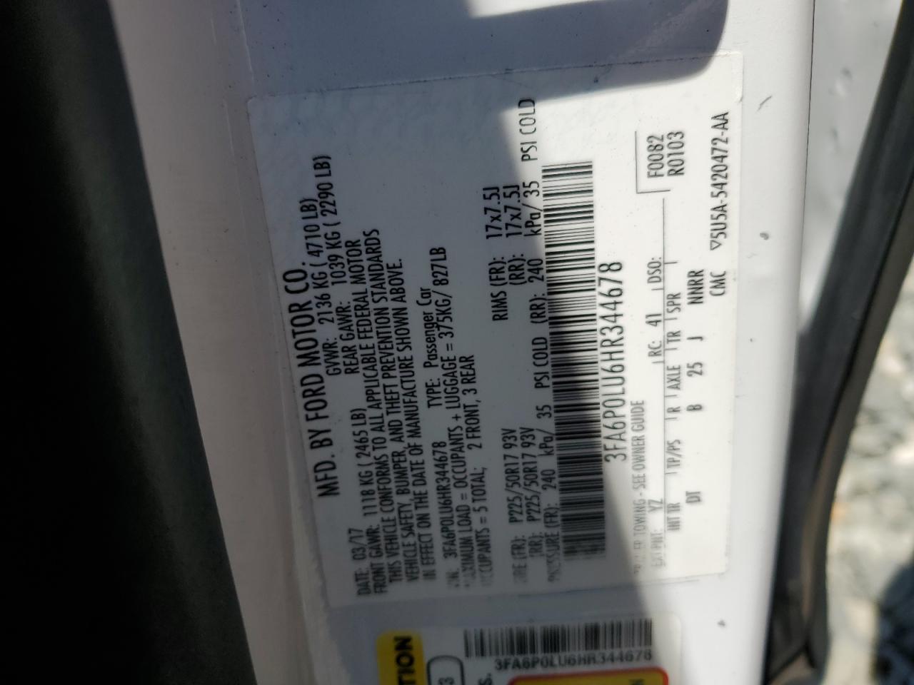 2017 FORD FUSION