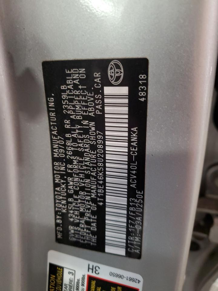2008 TOYOTA CAMRY