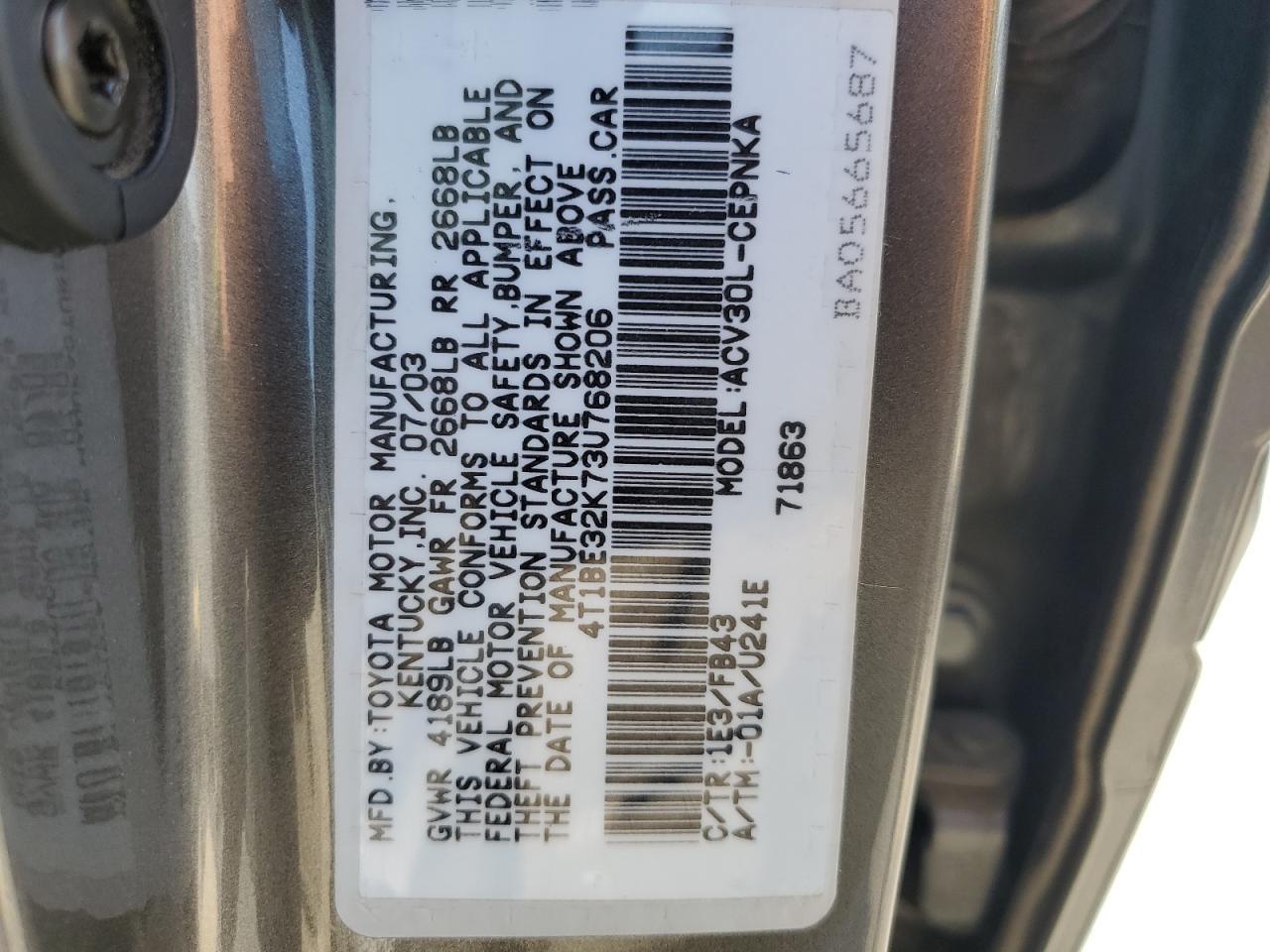 2003 TOYOTA CAMRY