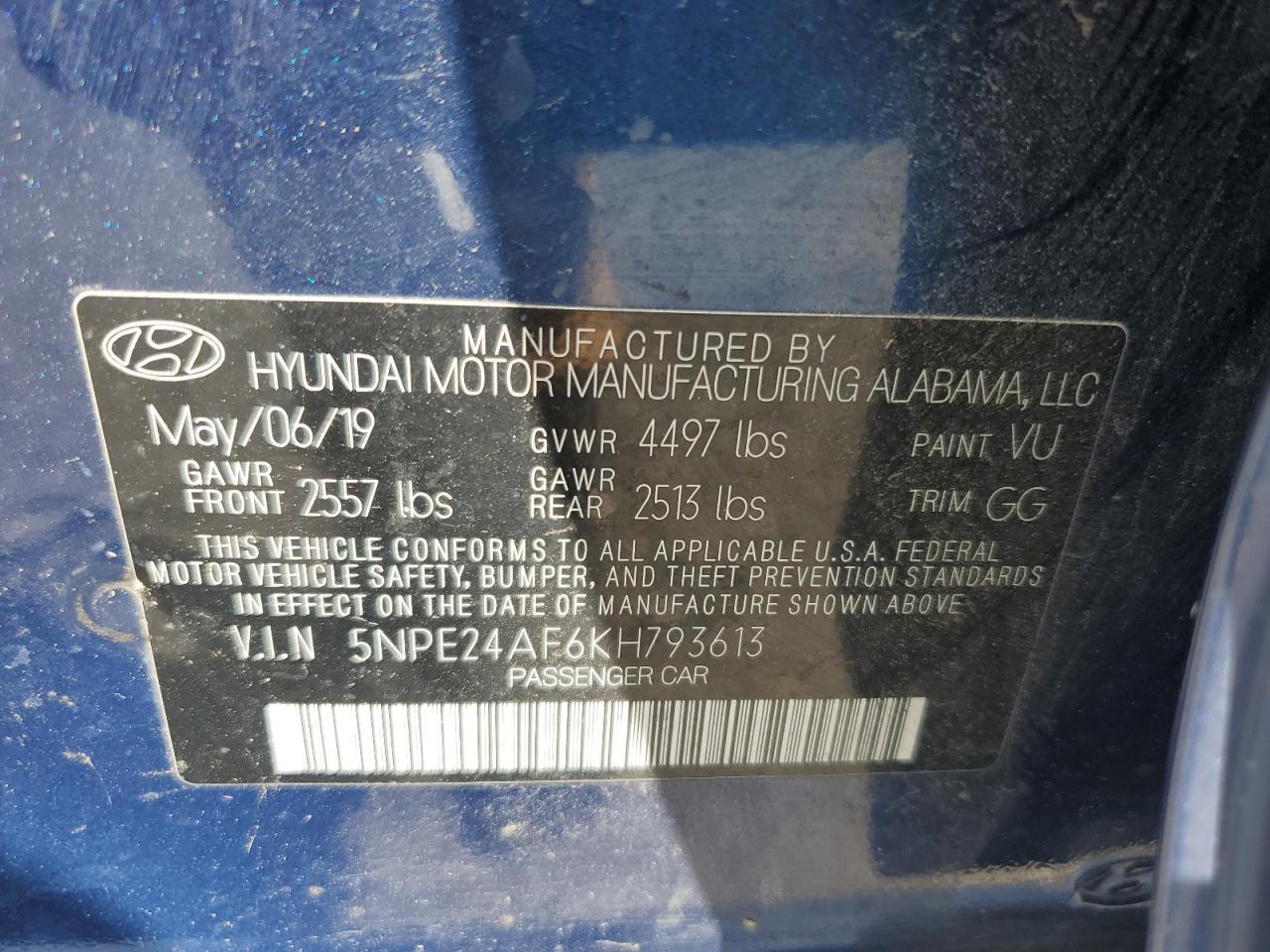 2019 HYUNDAI SONATA