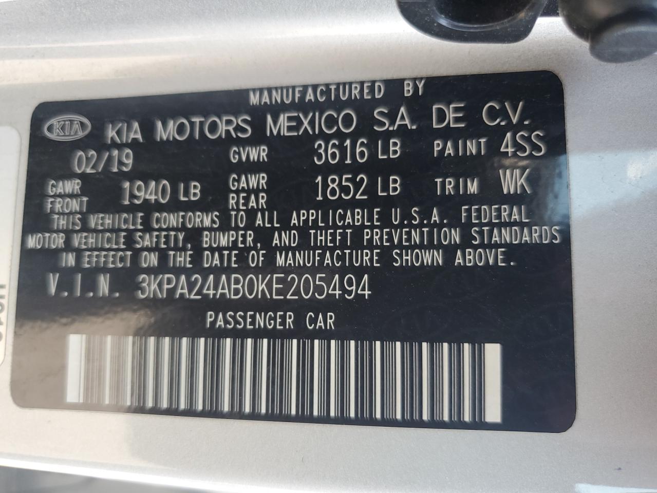 2019 KIA RIO