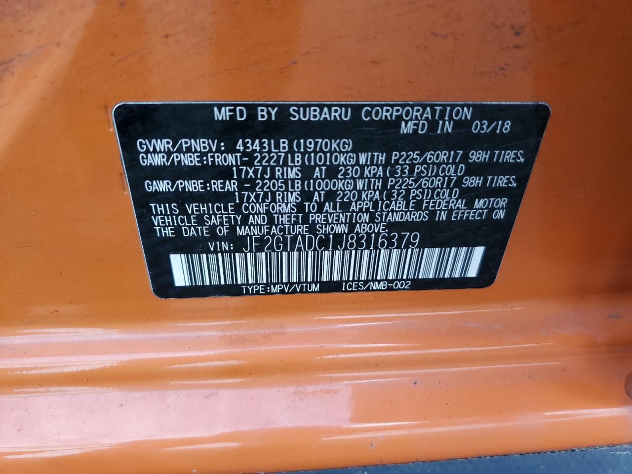 2018 SUBARU Crosstrek