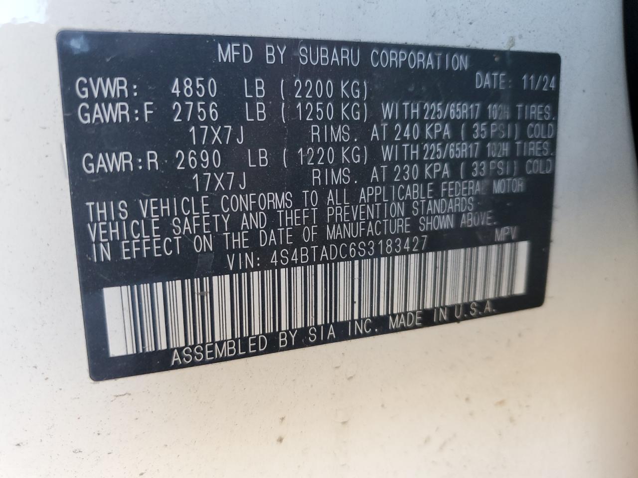 2025 SUBARU Outback