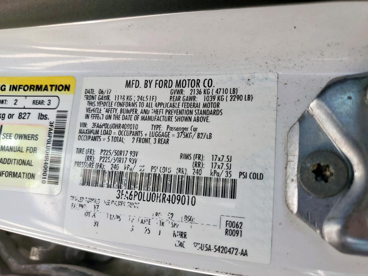 2017 FORD FUSION