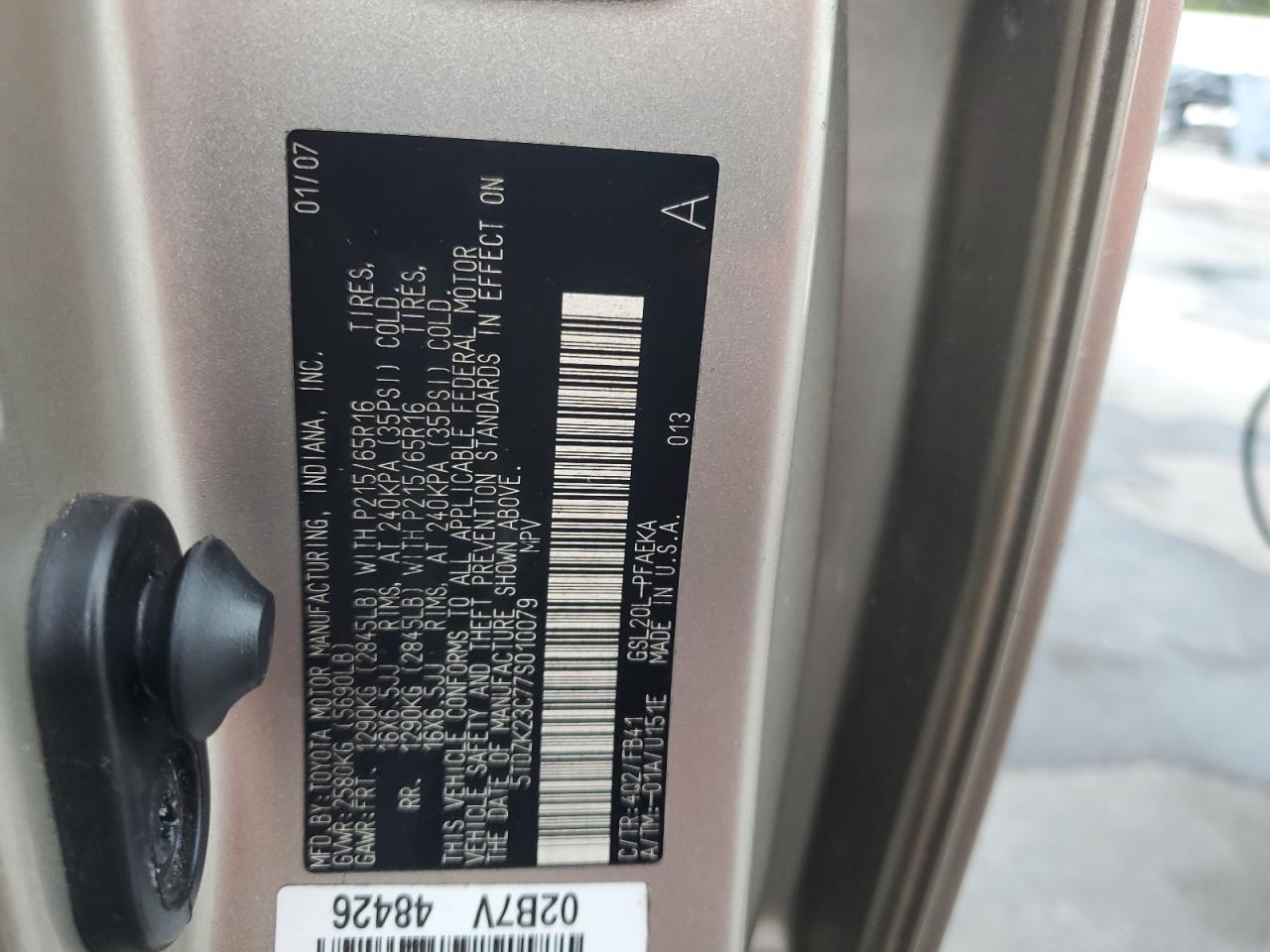 2007 TOYOTA SIENNA