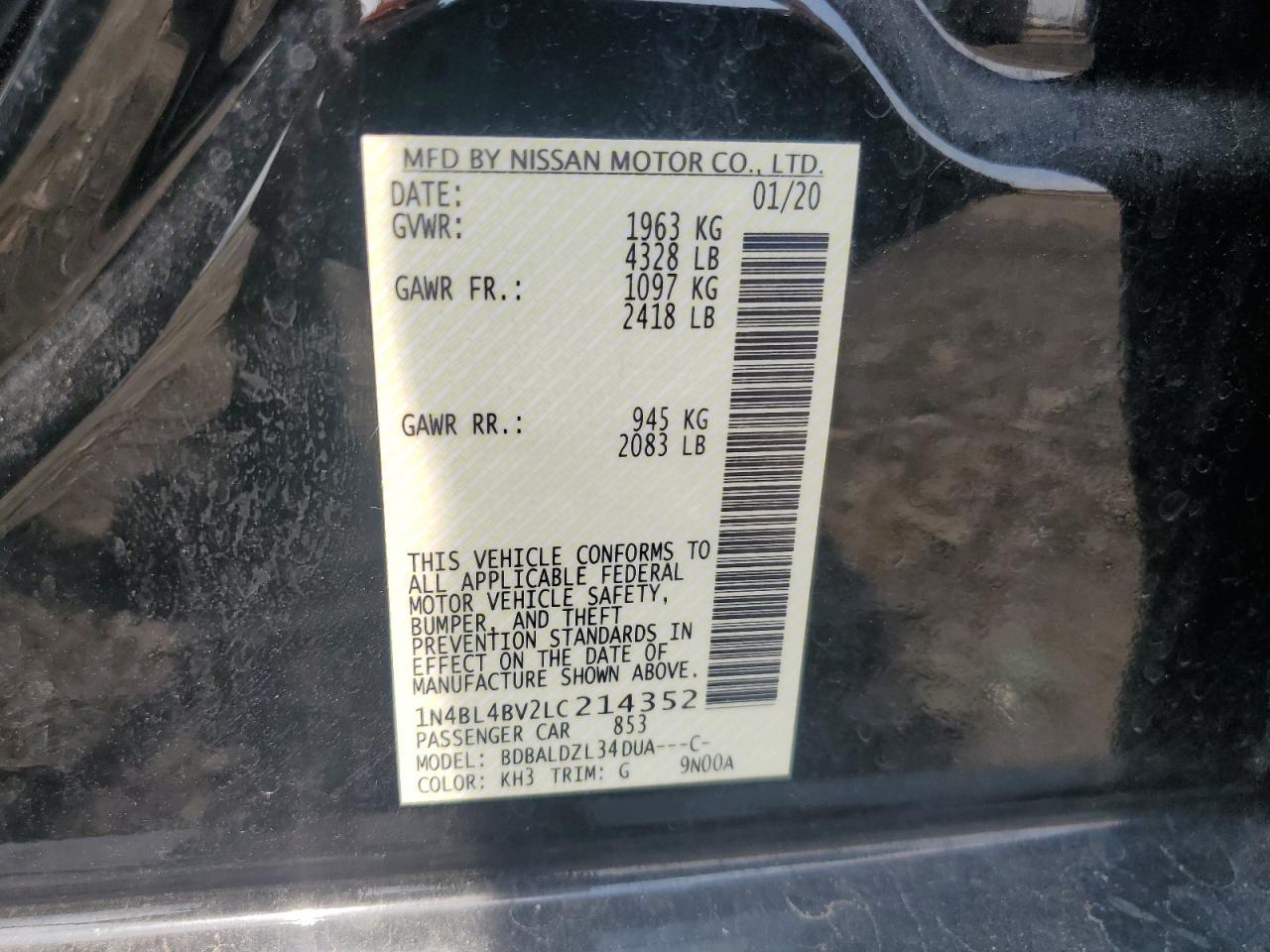 2020 NISSAN ALTIMA