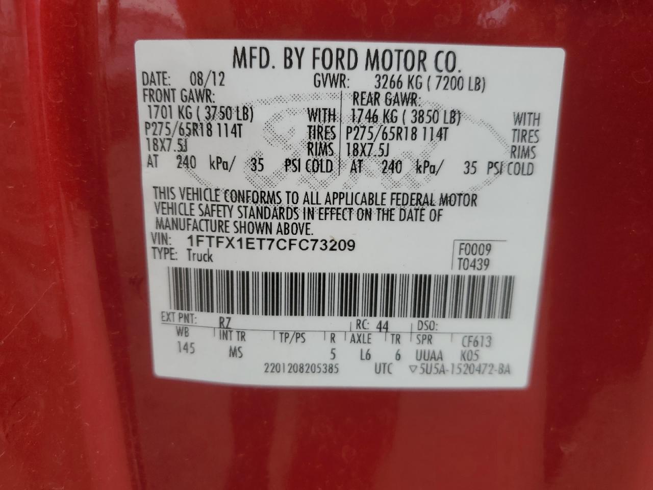 2012 FORD F-150