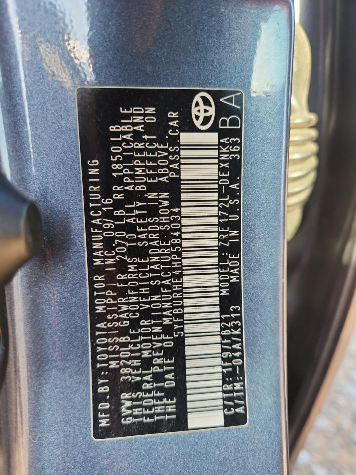 2017 TOYOTA COROLLA
