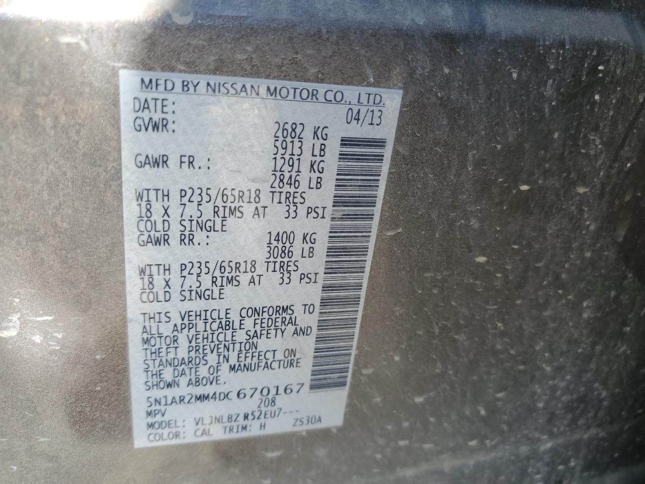 2013 NISSAN PATHFINDER