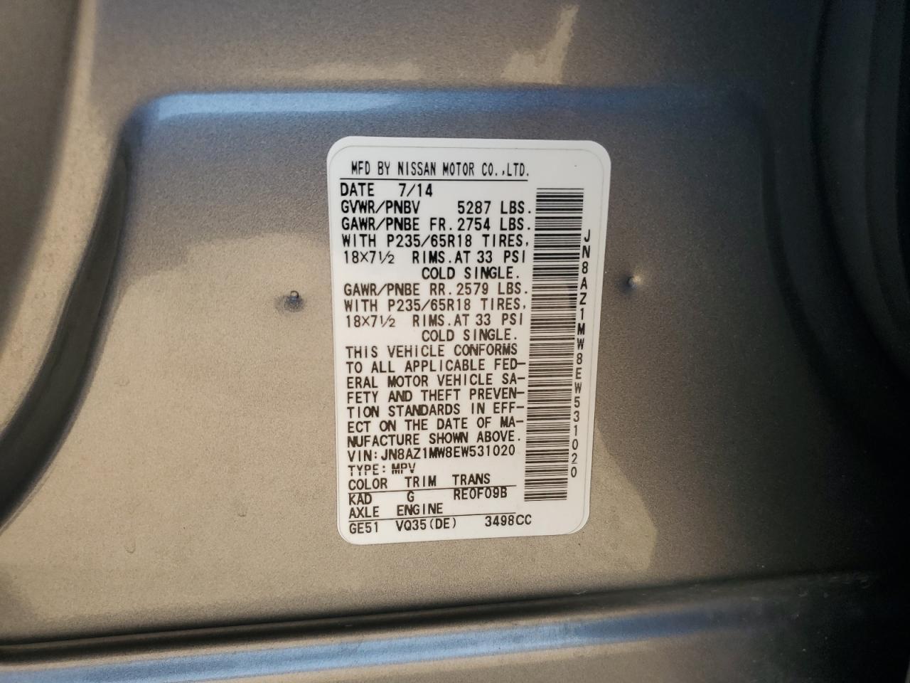 2014 NISSAN MURANO
