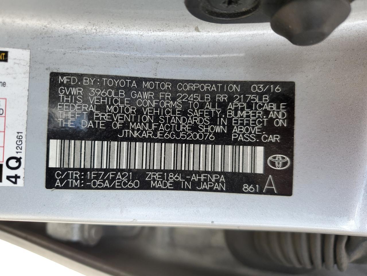 2016 TOYOTA SCION