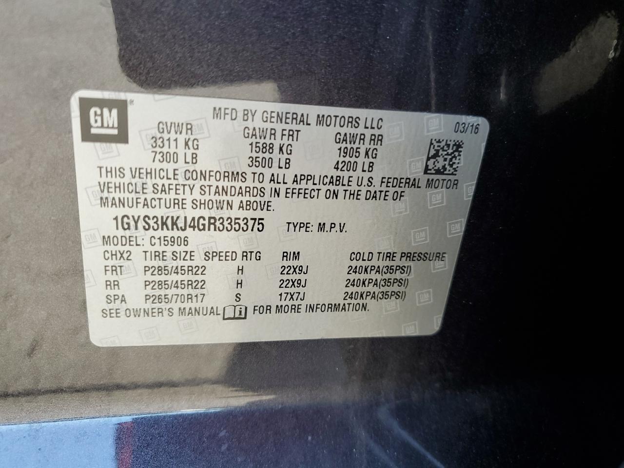 2016 CADILLAC Escalade ESV