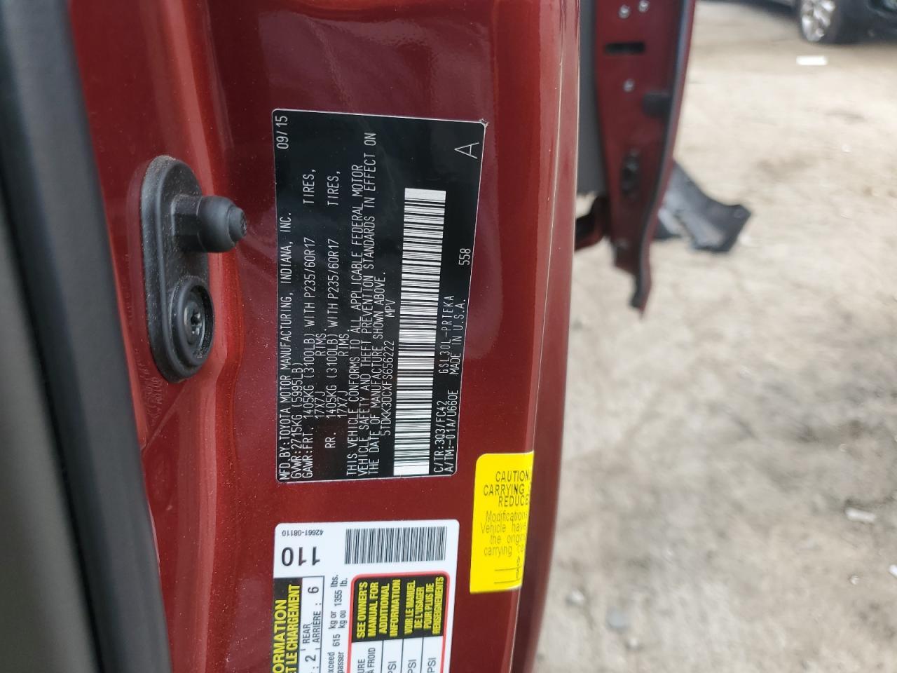 2015 TOYOTA SIENNA