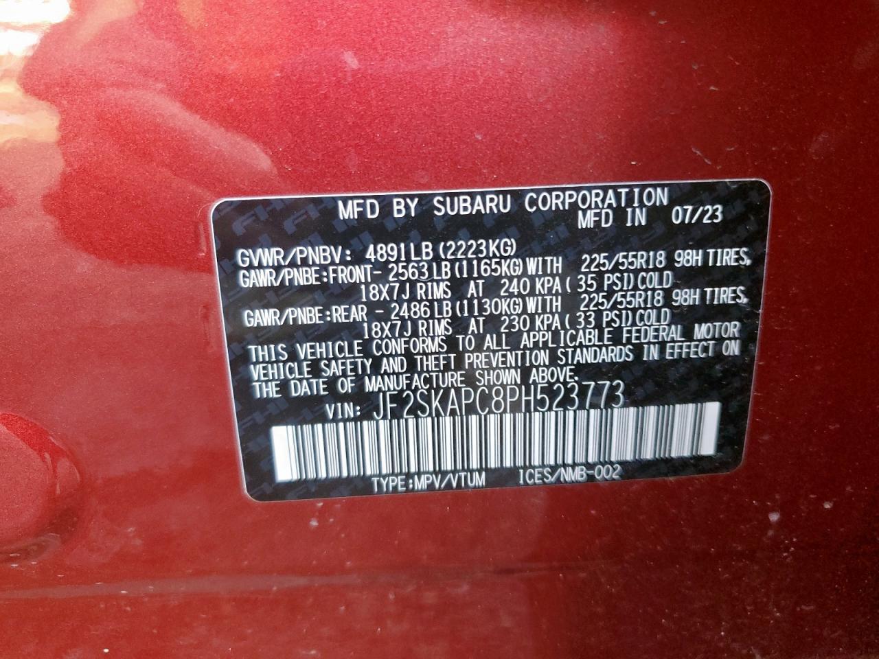 2023 SUBARU FORESTER