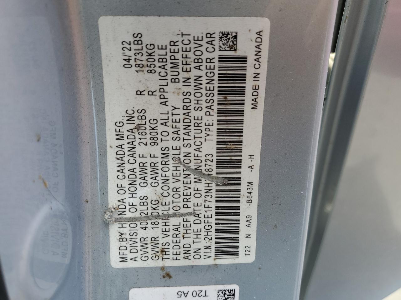 2022 HONDA CIVIC
