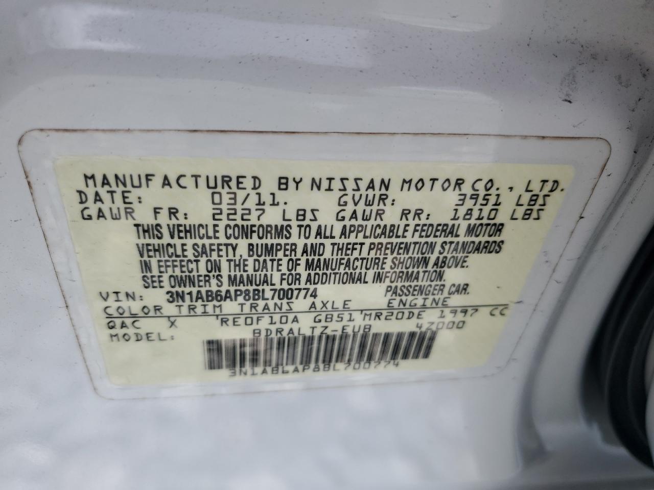 2011 NISSAN SENTRA