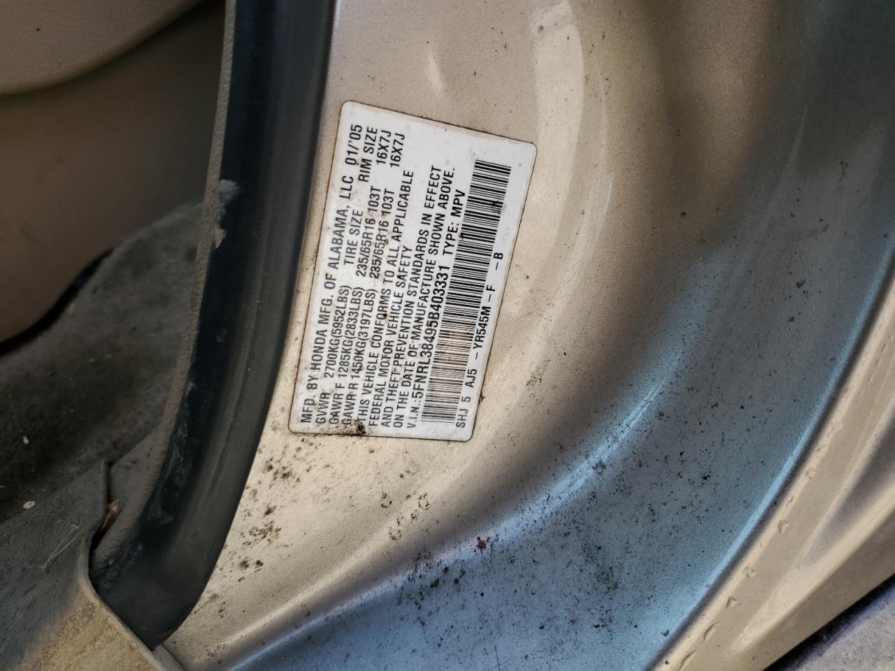 2005 HONDA ODYSSEY