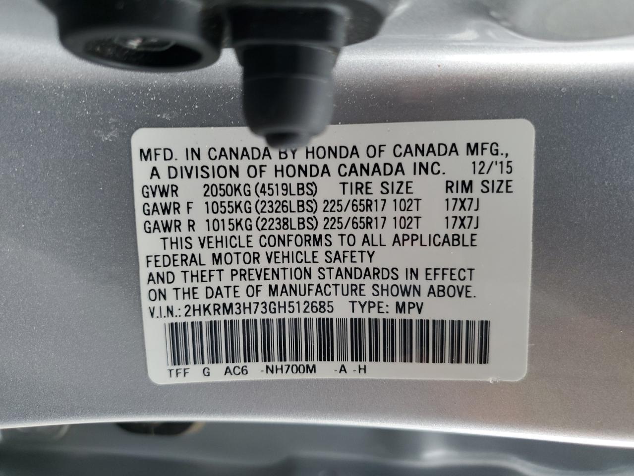 2016 HONDA CR-V