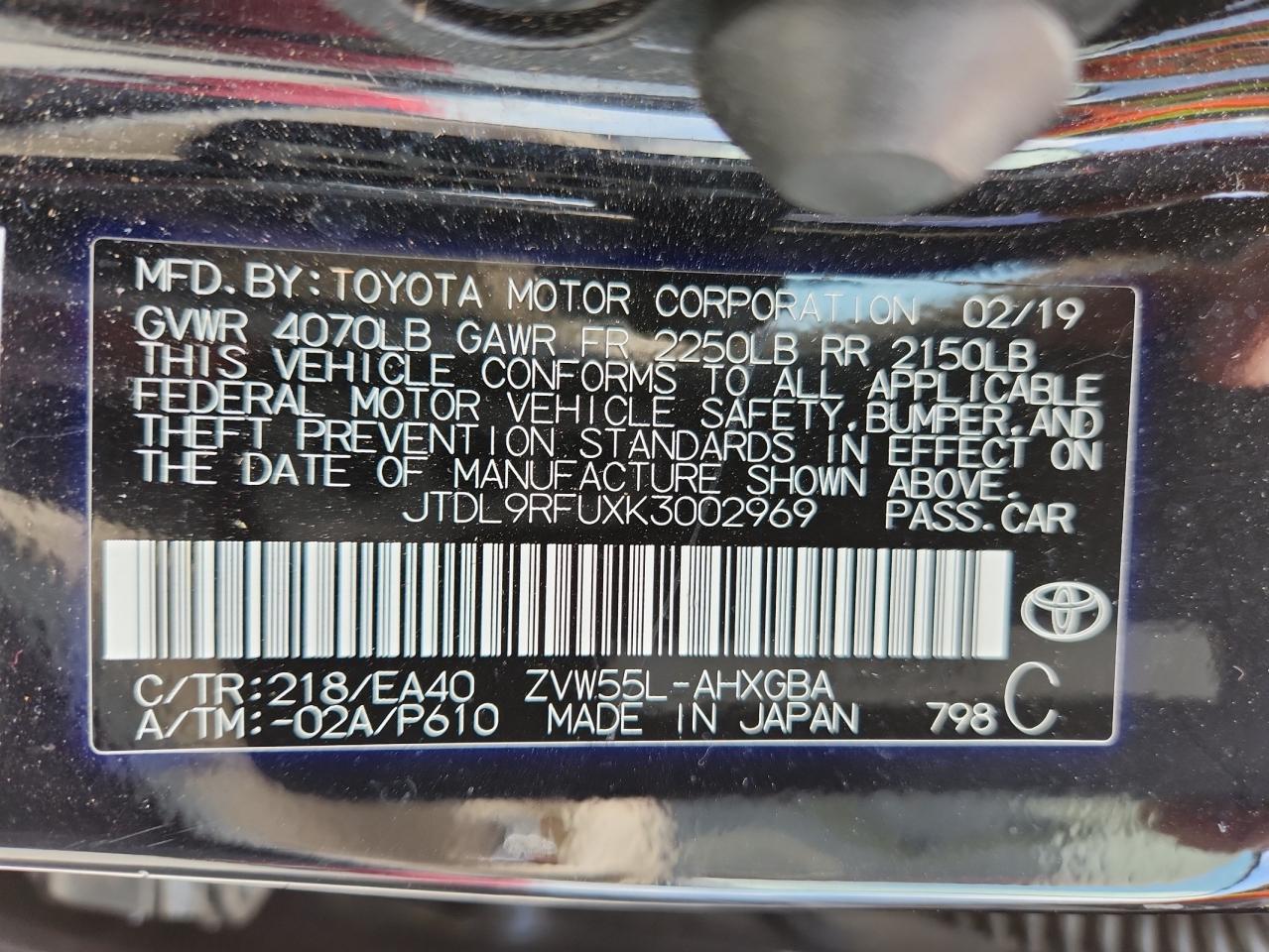 2019 TOYOTA PRIUS