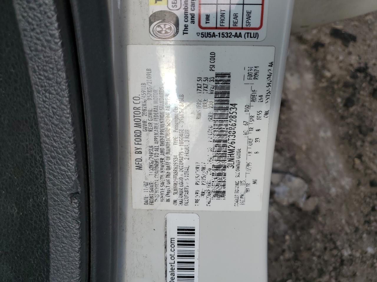 2008 LINCOLN MKZ