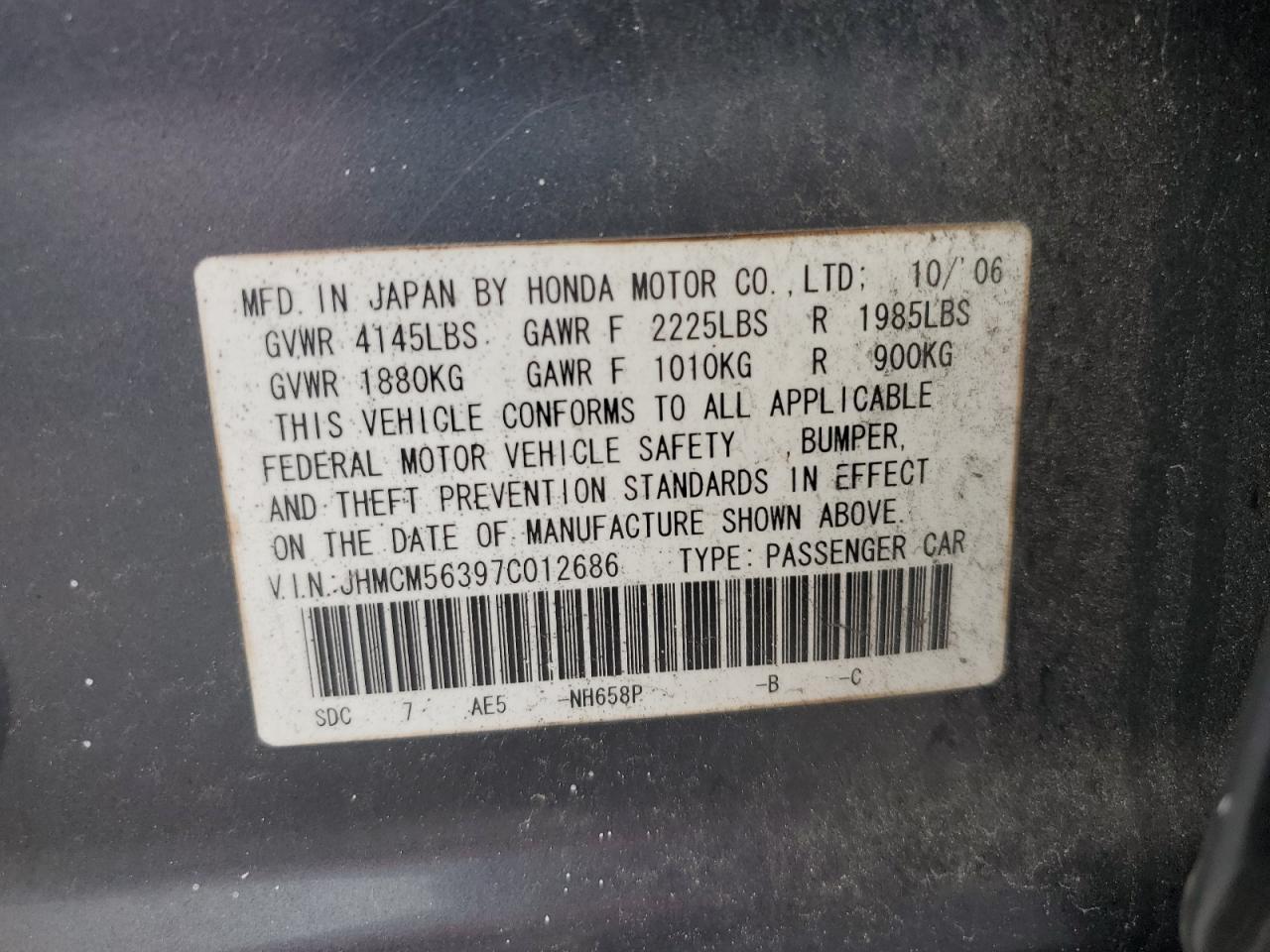 2007 HONDA ACCORD