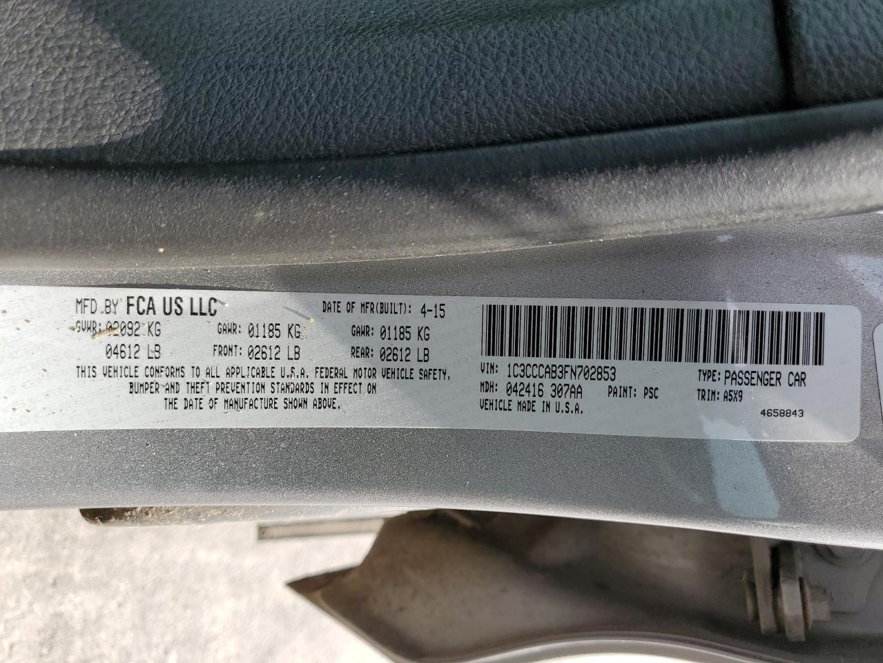 2015 CHRYSLER 200