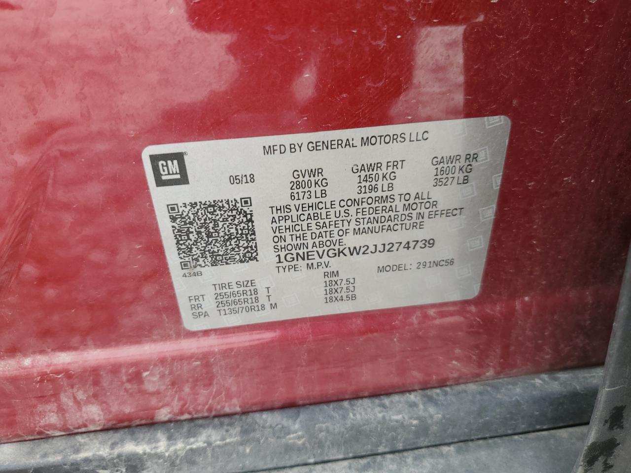 2018 CHEVROLET TRAVERSE