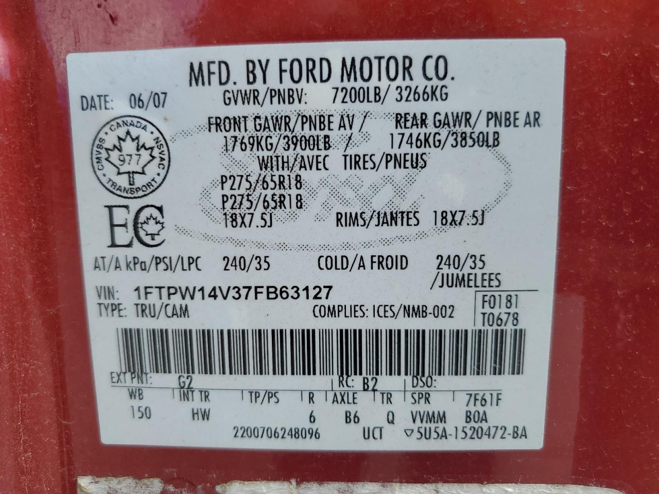2007 FORD F-150