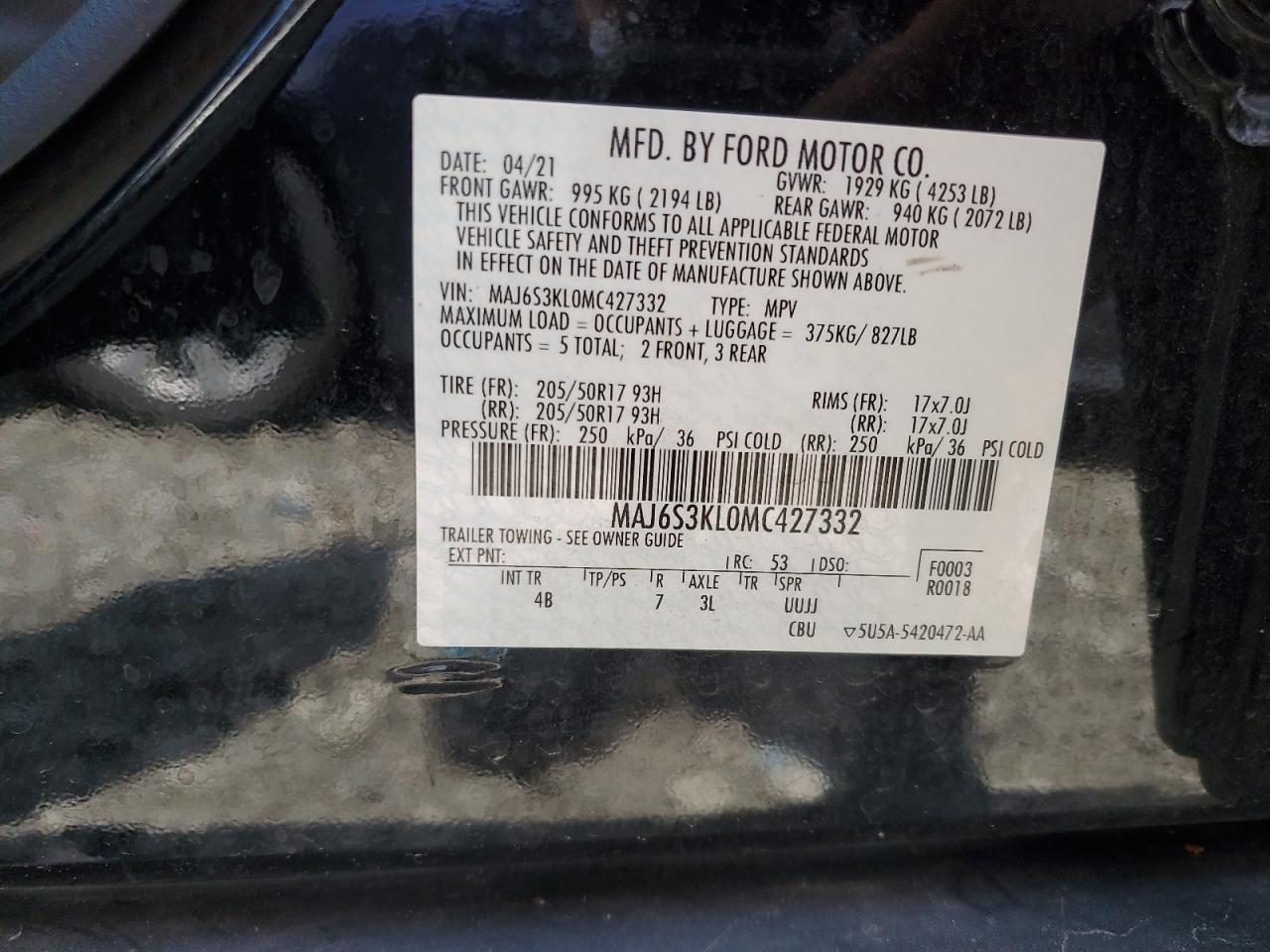 2021 FORD EcoSport