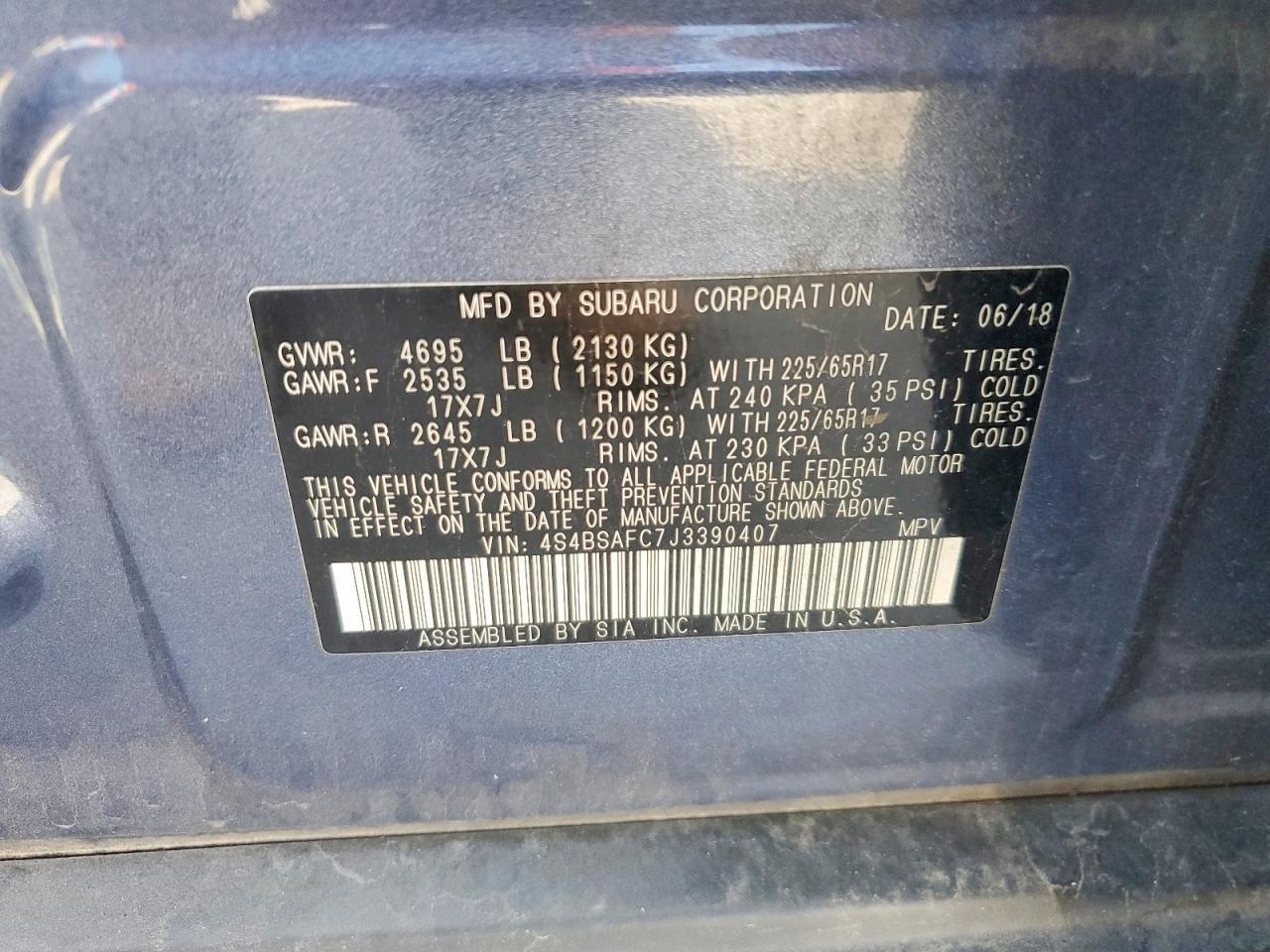 2018 SUBARU Outback