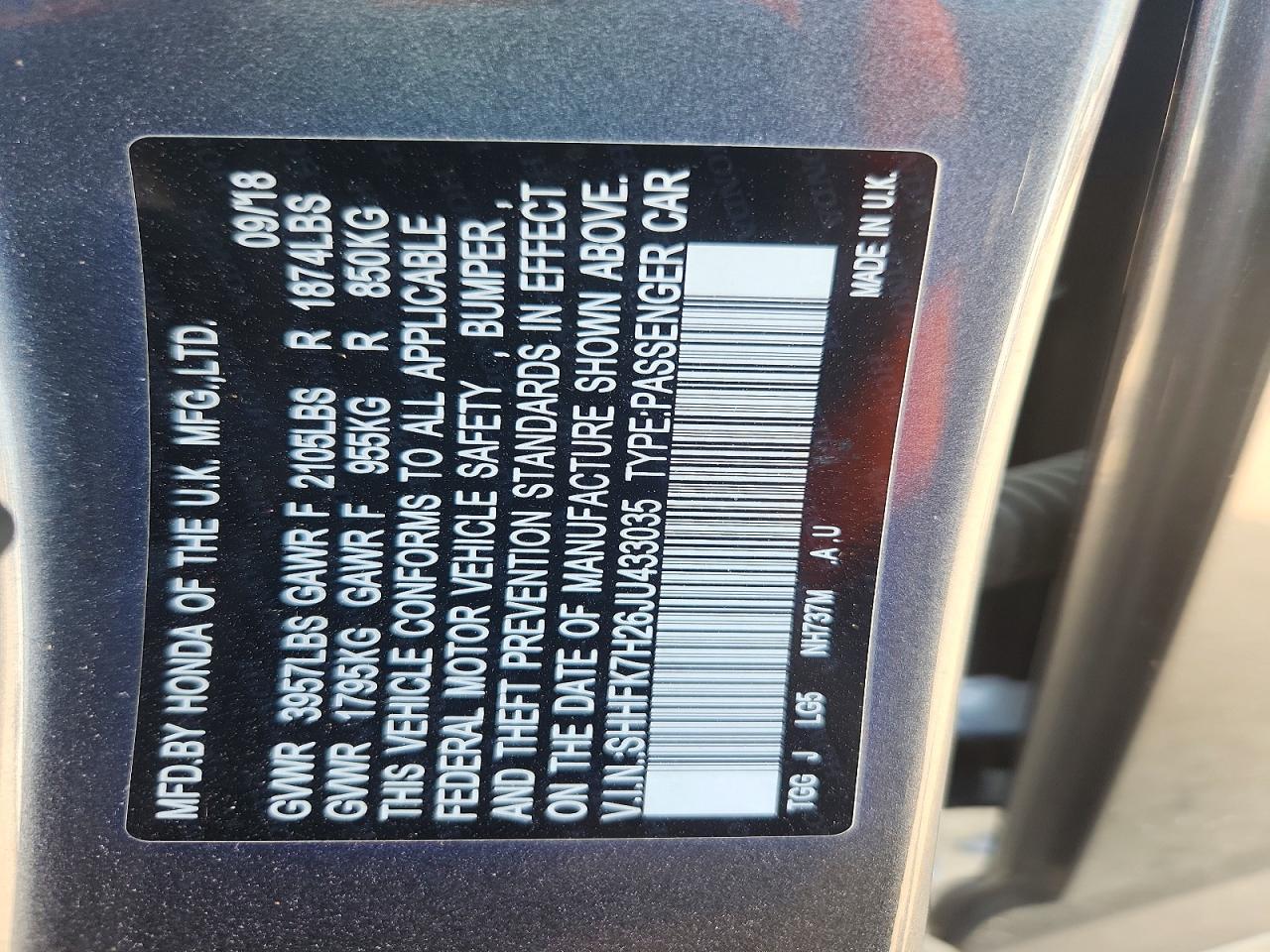 2018 HONDA CIVIC