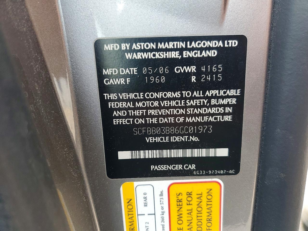 2006 Aston Martin V8 Vantage