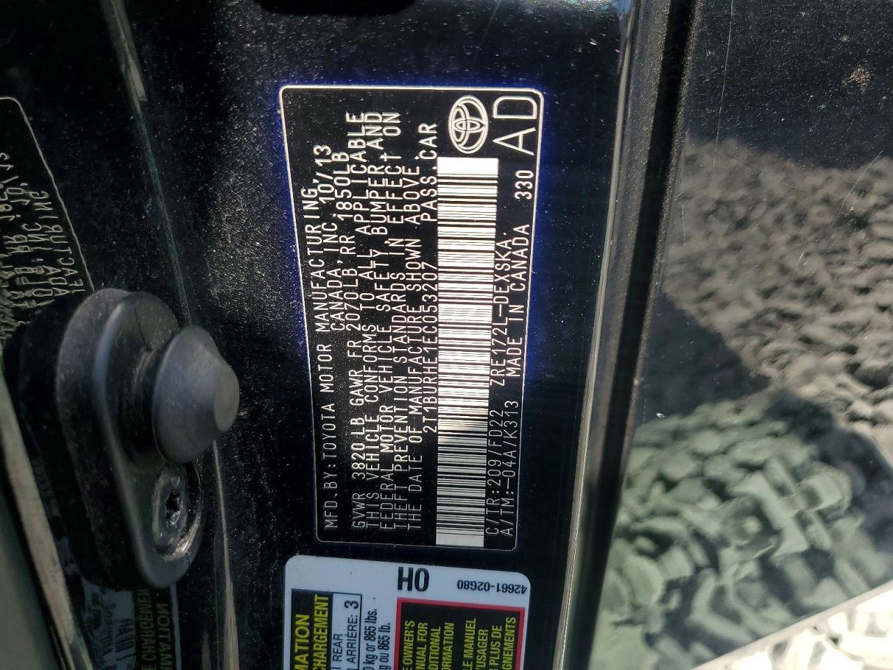 2014 TOYOTA COROLLA